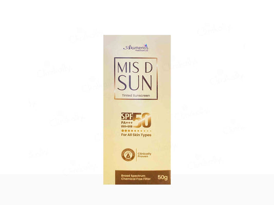 MISD SUN sunscreen packaging on a white background