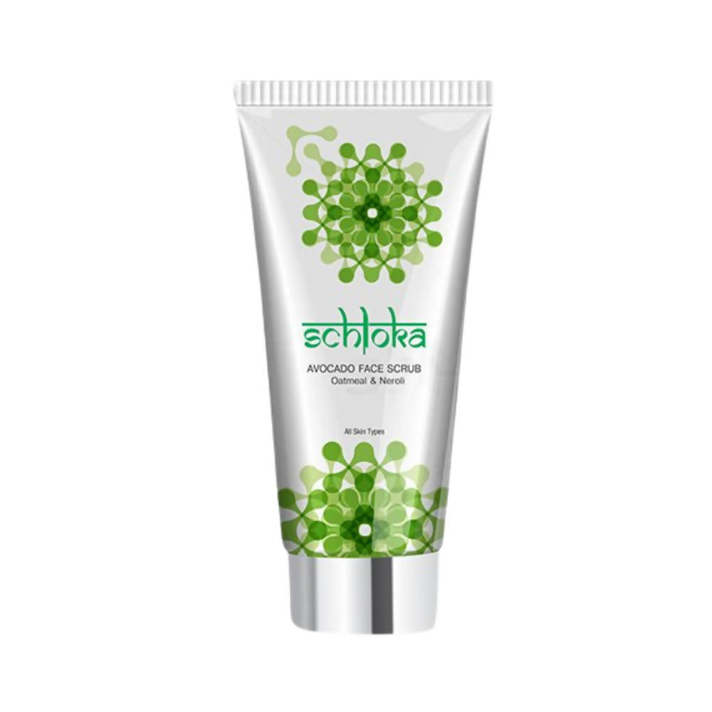 Tube of Scltoka Avocado Face Scrub on a white background