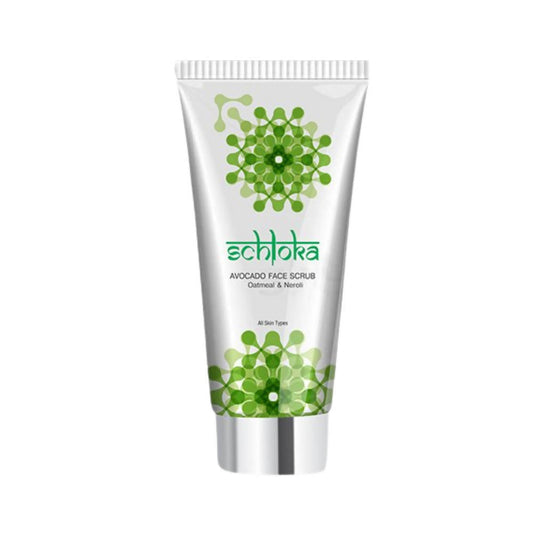 Tube of Scltoka Avocado Face Scrub on a white background
