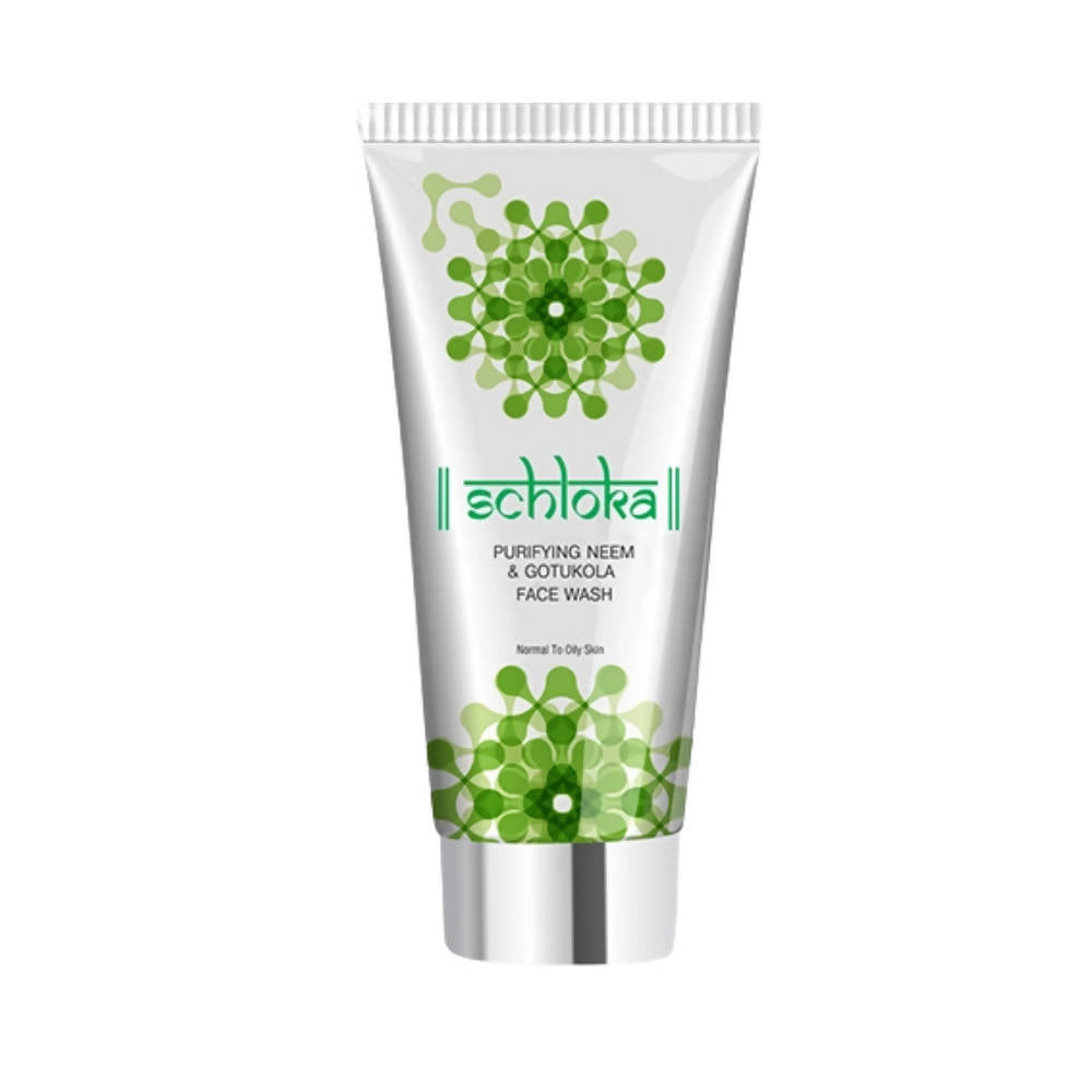Tube of Echloka face wash with green floral design on a white background