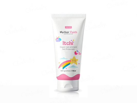 Tube of 'Itchi' skin protectant with colorful design on a white background