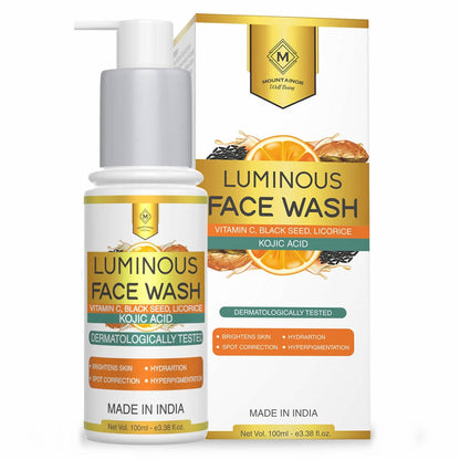 Luminous Face Wash bottle and packaging on a white background