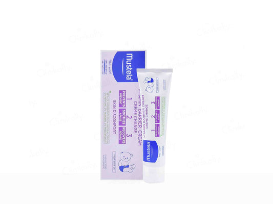 Mustela hair balm packaging on a white background