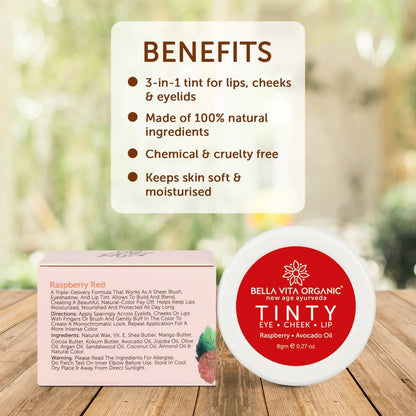 Bella Vita Organic Raspberry 3 in 1 Tinty Blush