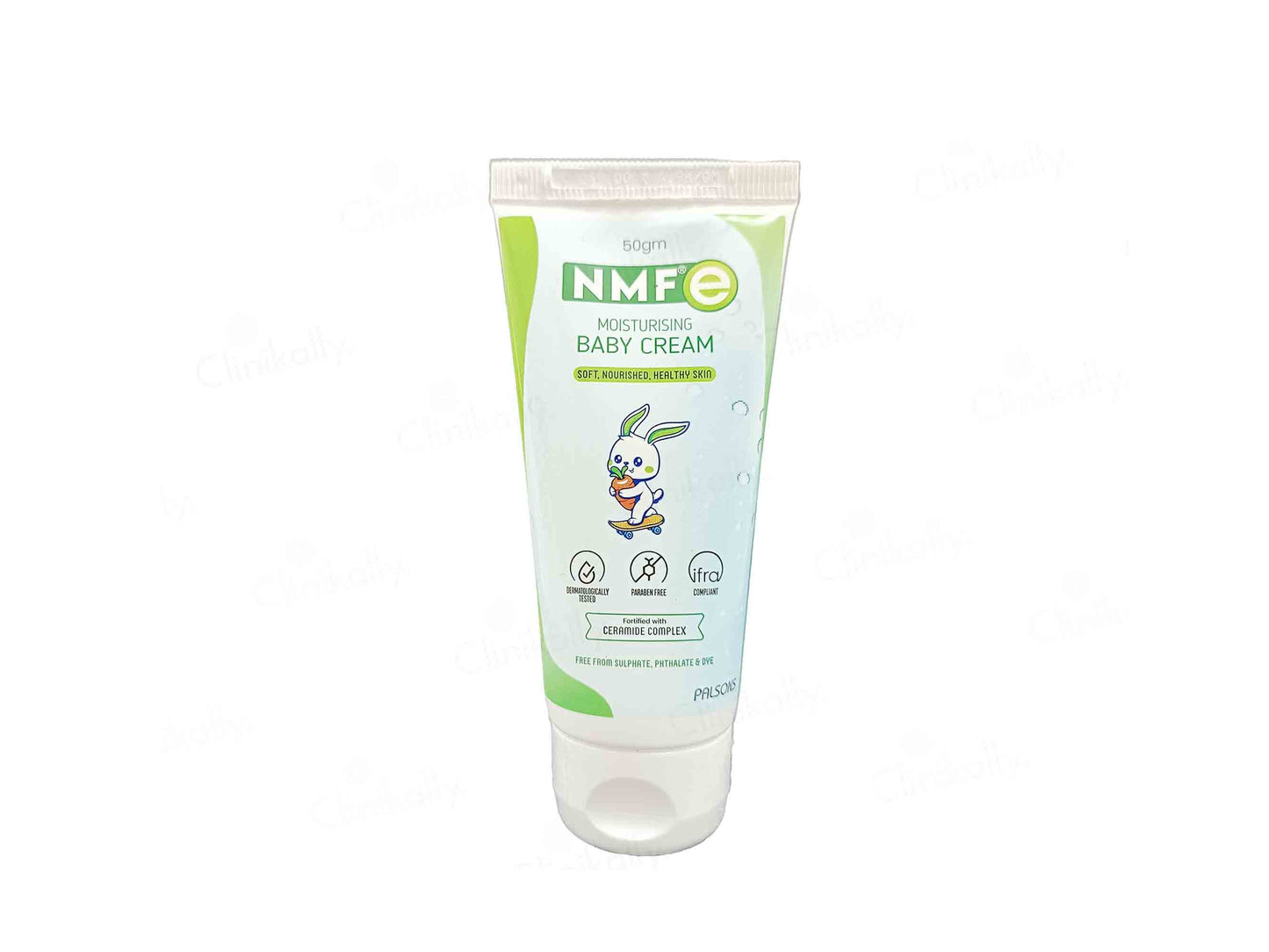 NMFe baby cream tube on a white background