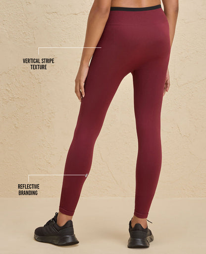 Nykd By Nykaa Seamfree Game Changer Booty Leggings -NYK406-Maroon