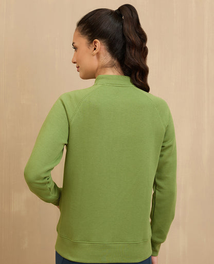 NYKD By Nykaa Cozy Fleece Zippered Jacket -NYLE704-Green