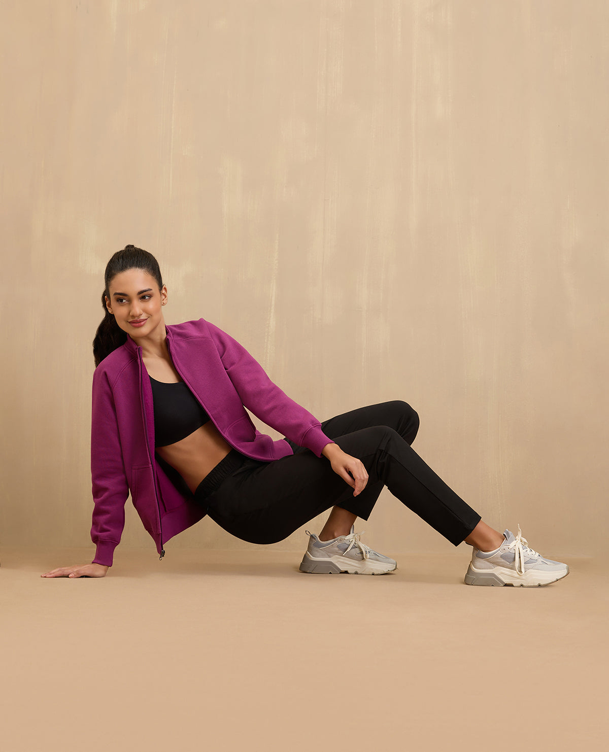 NYKD By Nykaa Cozy Fleece Zippered Jacket -NYLE704-Maroon