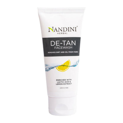 Nandini Herbal De-Tan Facewash tube on a white background