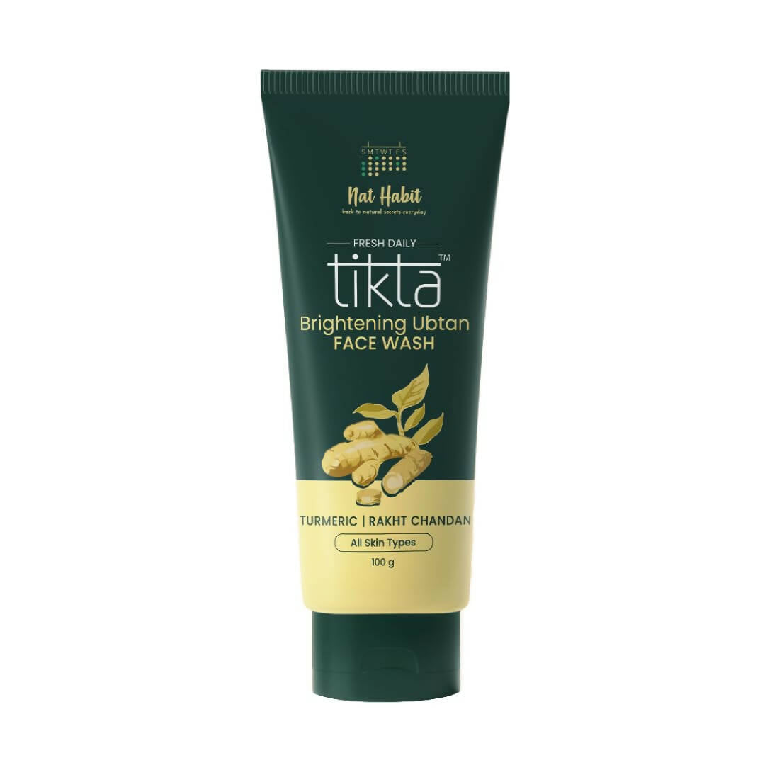 Tube of Nat Habit Tikta Brightening Ubtan Face Wash on a white background