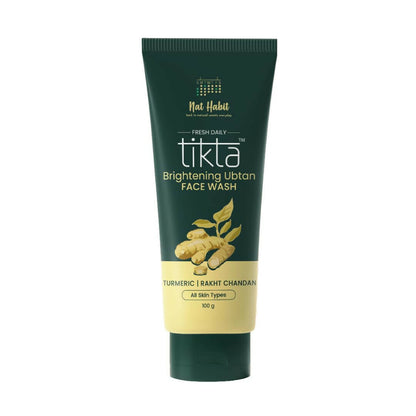 Tube of Nat Habit Tikta Brightening Ubtan Face Wash on a white background