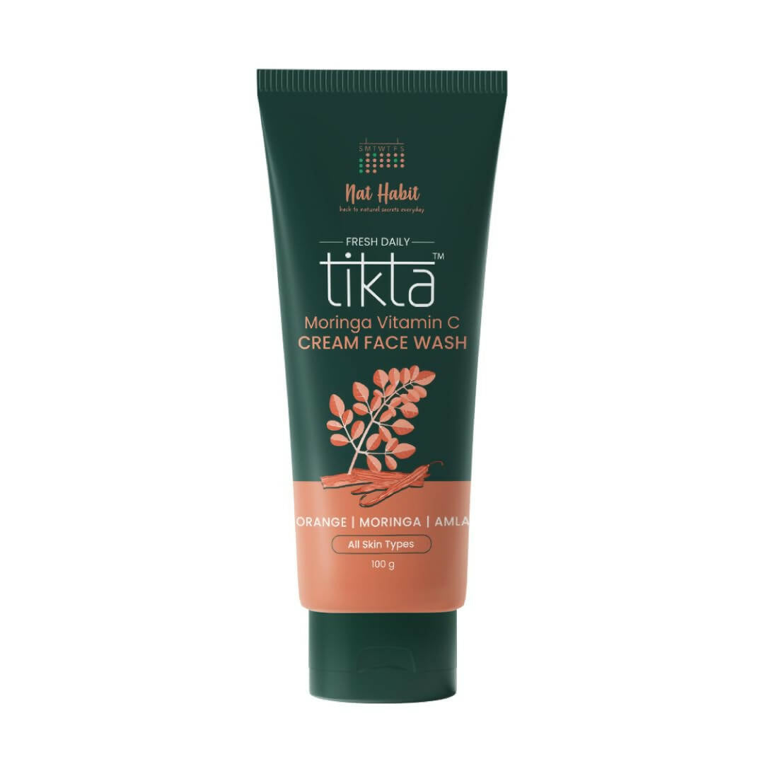 Tube of tikta Moringa Vitamin C Cream Face Wash on a white background