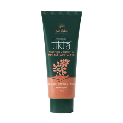 Tube of tikta Moringa Vitamin C Cream Face Wash on a white background