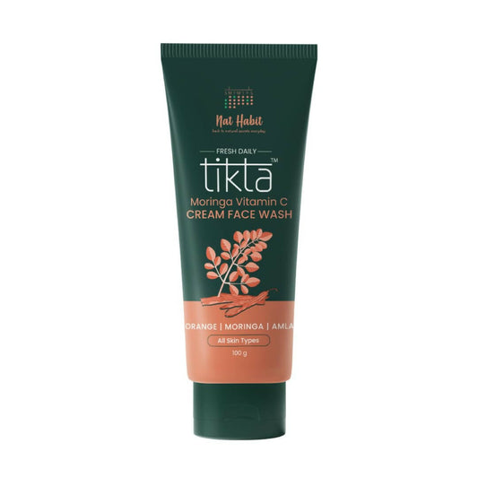 Tube of tikta Moringa Vitamin C Cream Face Wash on a white background