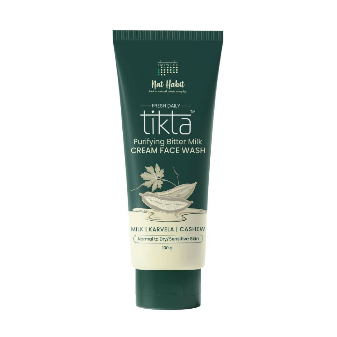 Tube of Tikta Purifying Bitter Milk Cream Face Wash on a white background