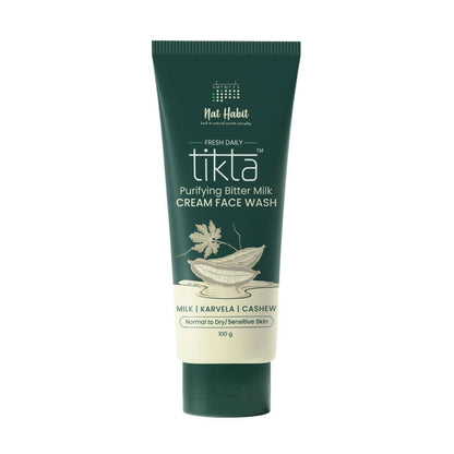 Tube of Tikta Purifying Bitter Milk Cream Face Wash on a white background