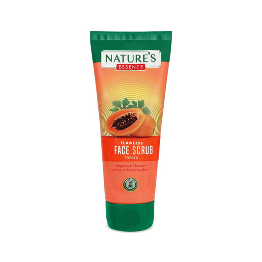 Nature's Essence Flawless Face Scrub Papaya tube on a white background