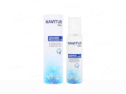 Two bottles of Navitus Ultra Advance Moisturizing Lotion on a white background