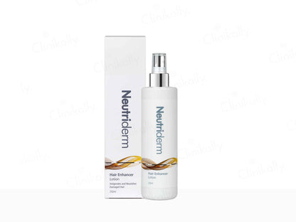 Neutriderm hair Enhancer lotion with packaging on a white background