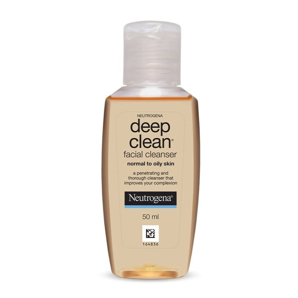 Neutrogena deep clean facial cleanser bottle on a white background