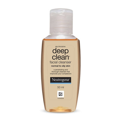 Neutrogena deep clean facial cleanser bottle on a white background