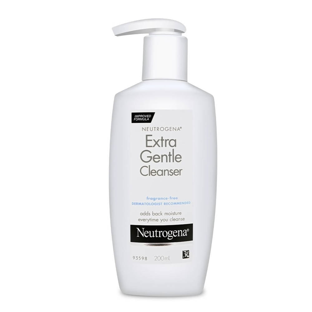 Neutrogena Extra Gentle Cleanser bottle on a white background