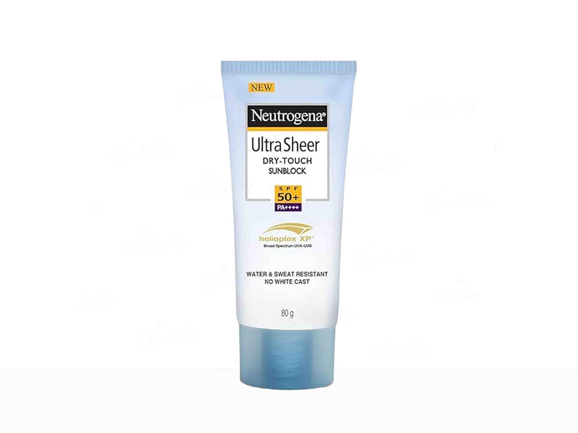 Neutrogena Ultra Sheer sunscreen tube on a white background