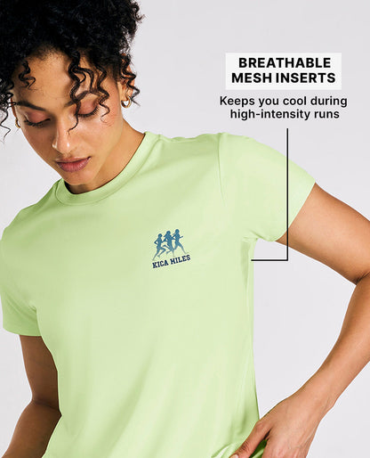 Kica Women Quick-Dry Running Tee Neon