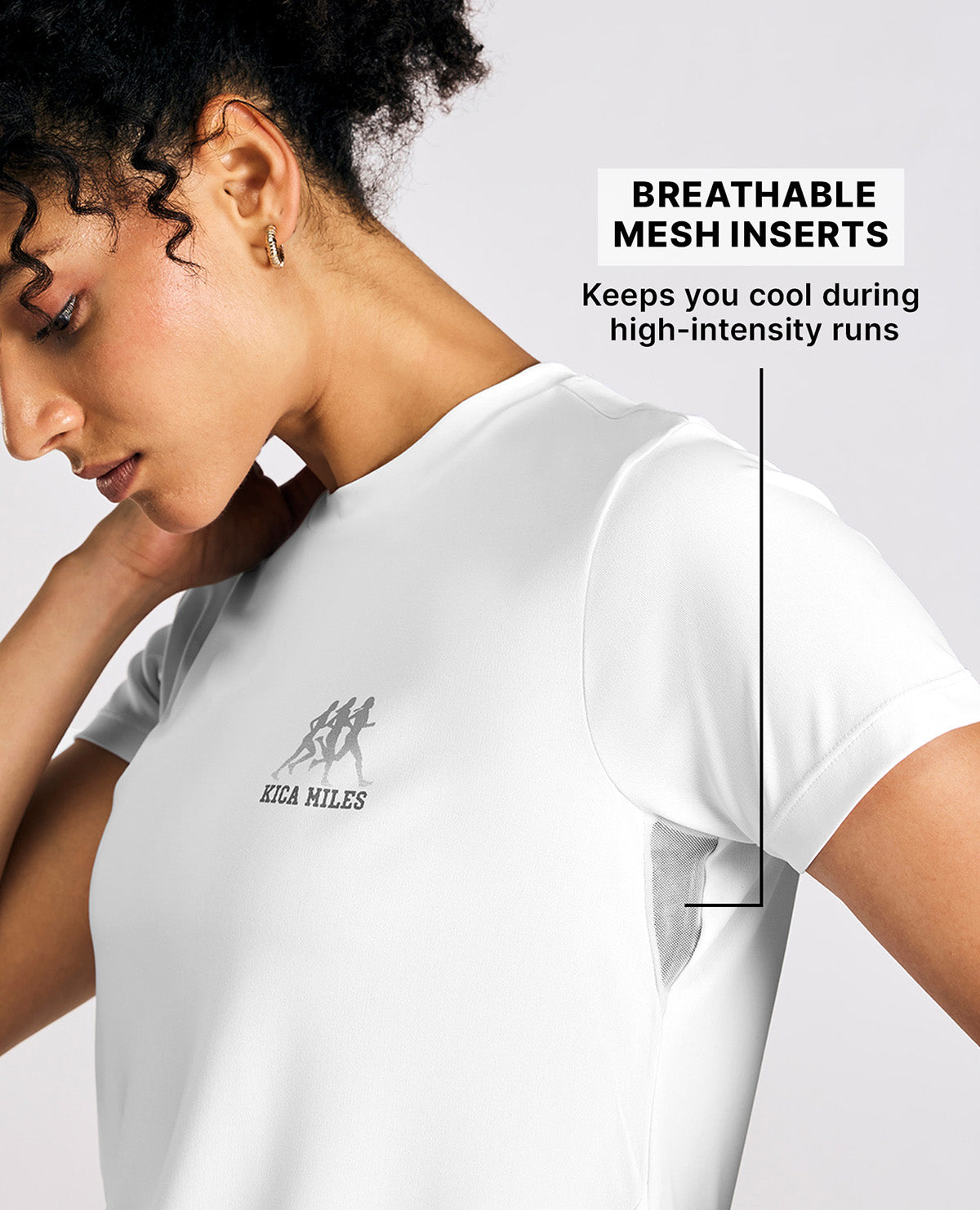 Kica Women Quick-Dry Running Tee White