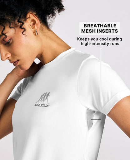 Kica Women Quick-Dry Running Tee White