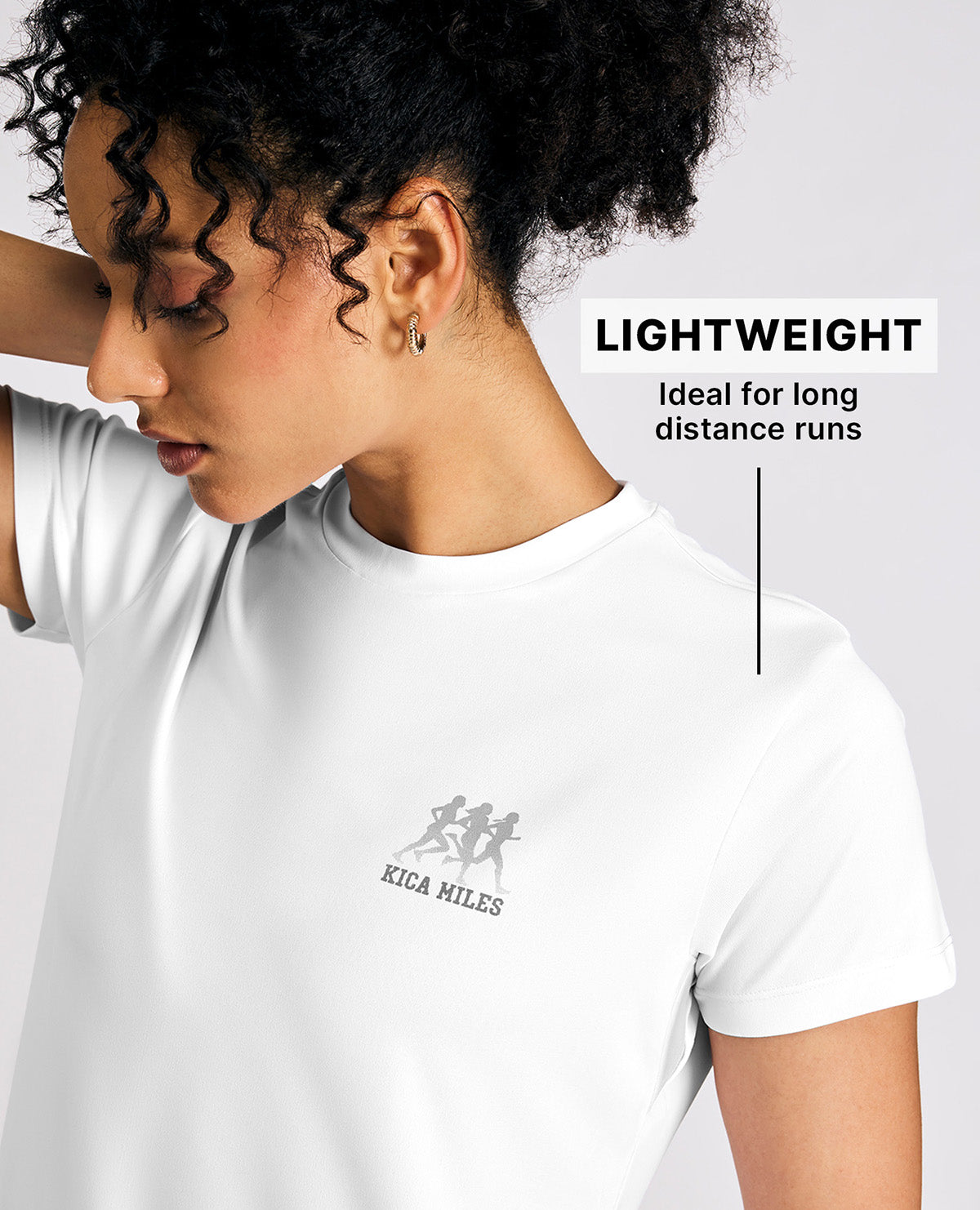 Kica Women Quick-Dry Running Tee White