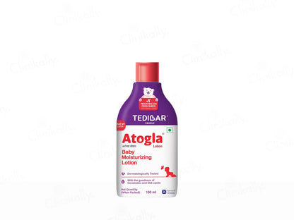 Tedibar Atogla baby moisturizing lotion bottle on a white background