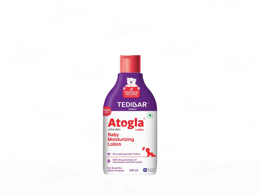 Tedibar Atogla baby moisturizing lotion bottle on a white background