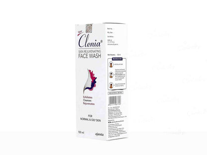 Clenia skin rejuvenating face wash packaging on a white background
