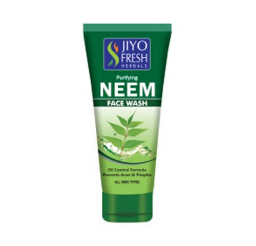 Tube of Jiyo Fresh Herbals Neem Face Wash on a white background