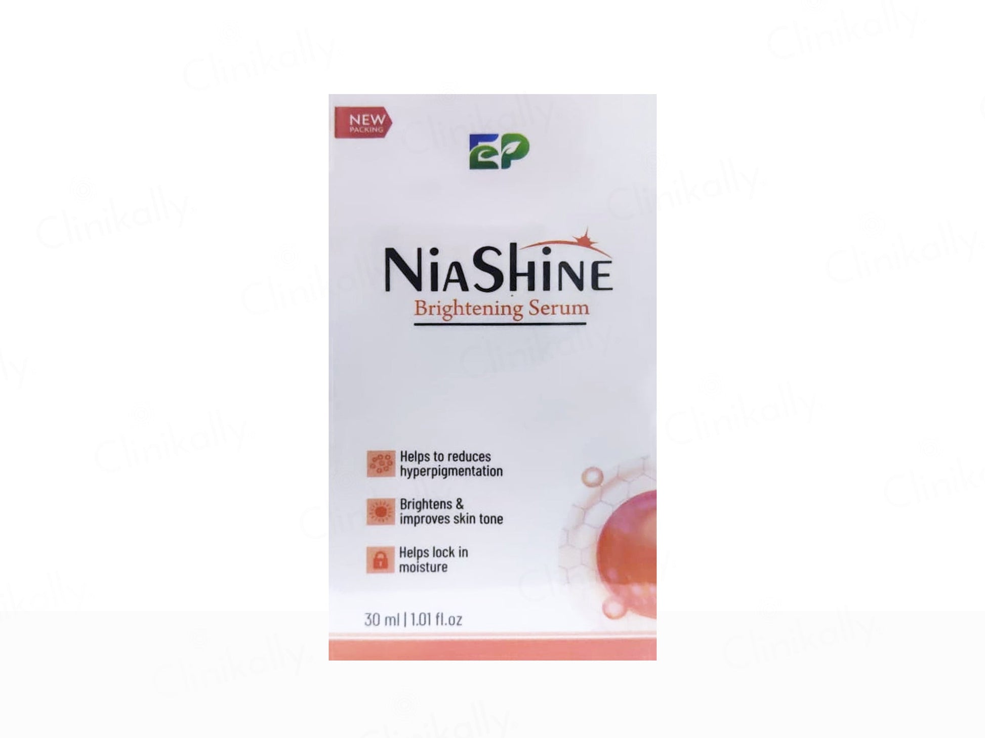 NiaShine Brightening Serum packaging on a white background