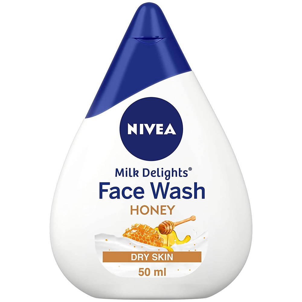 Nivea Milk Delights Honey Face Wash bottle on a white background