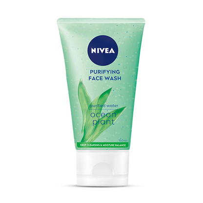 Nivea Purifying Face Wash tube with green label on a white background