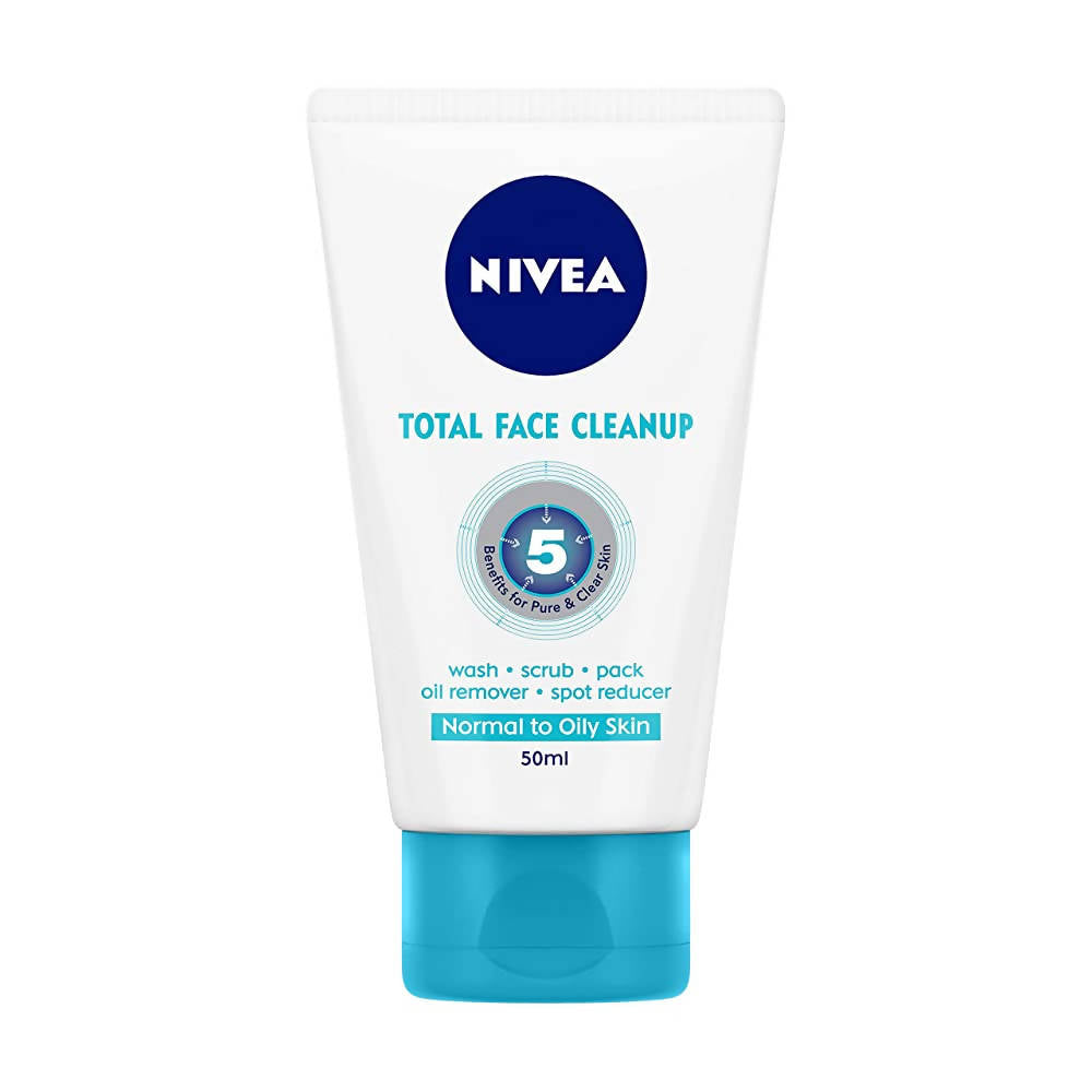 Nivea Total Face Cleanup tube on a white background