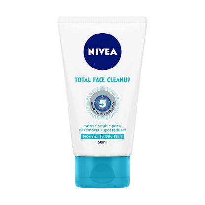 Nivea Total Face Cleanup tube on a white background