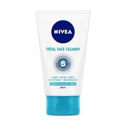 Nivea Total Face Cleanup tube on a white background