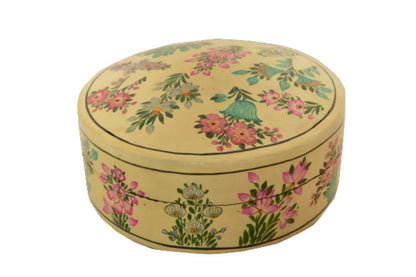 Nizalia Floral Motif Embossed Cream Paper Mache Round Coasters - Limited Time Offer