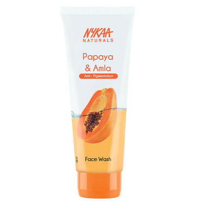 Nykaa Naturals Papaya & Amla Face Wash tube on a white background