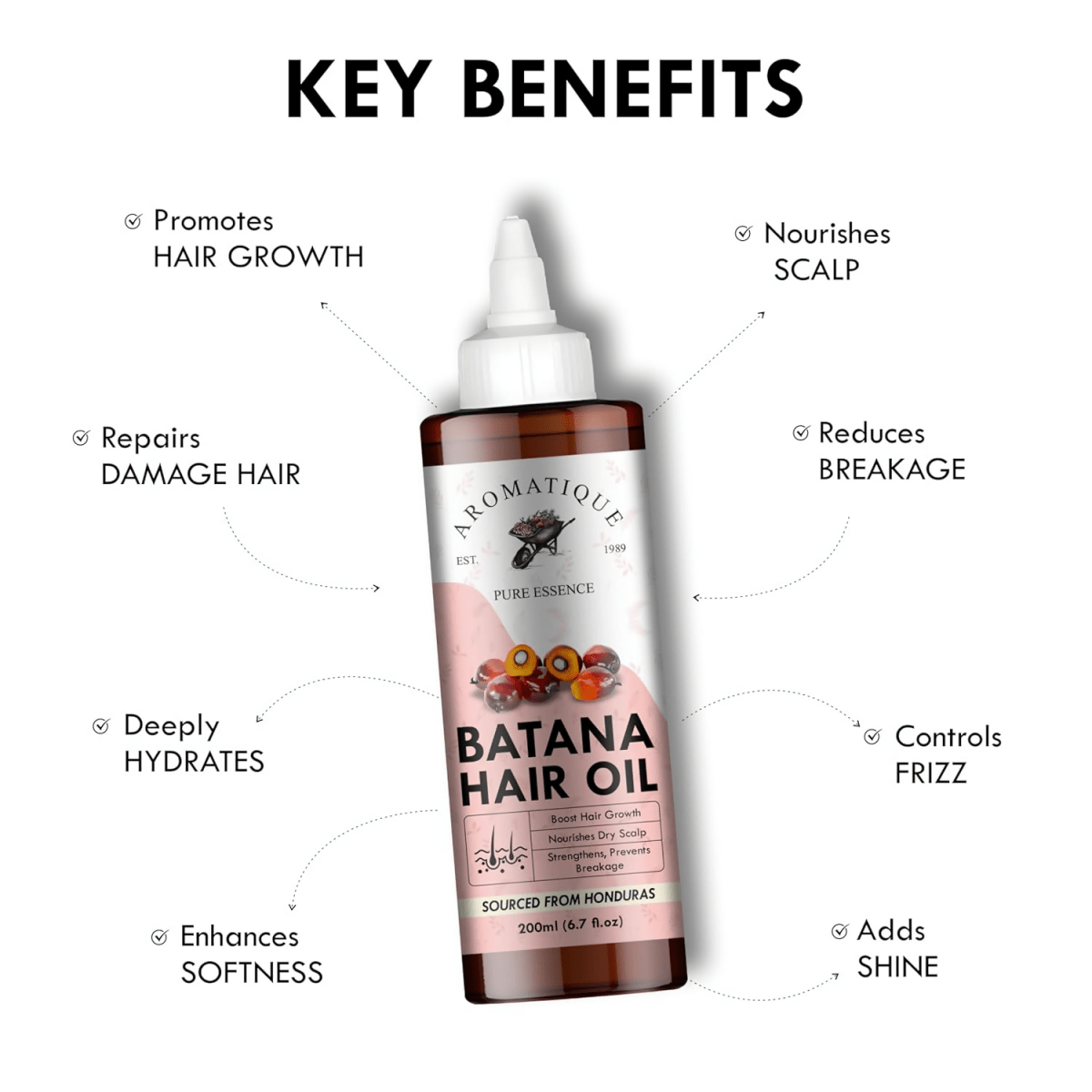 Aromatique Batana Oil Enriched with Rosemary, Argan, Onion, Castor Oil & More
