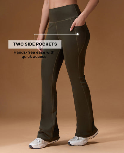 High-Waist Flare Pants in Kica SKN Sculpting Stretch Fabric