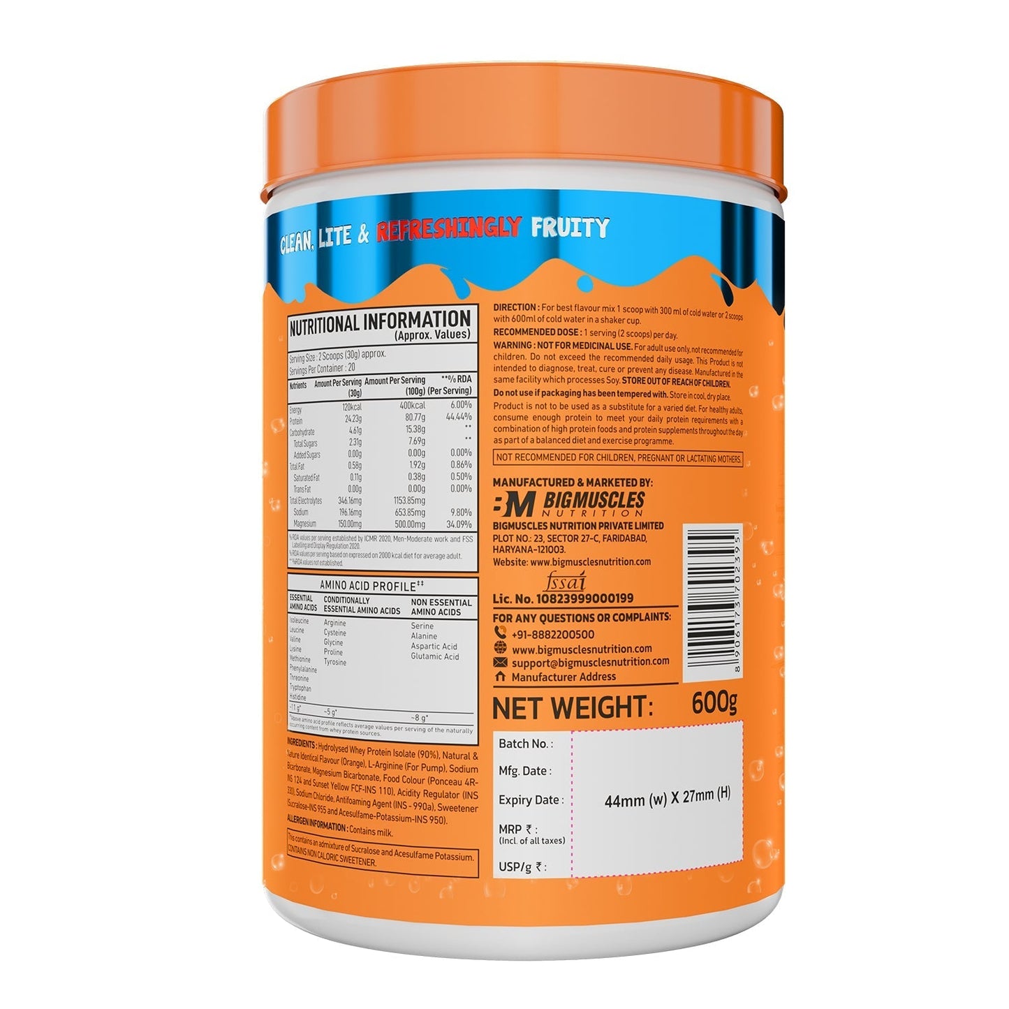 Big Muscles Nutrition Fizzy Whey & Shaker Combo