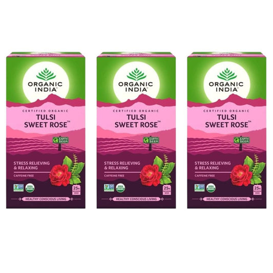 Organic India Tulsi Sweet Rose 25 Tea Bags