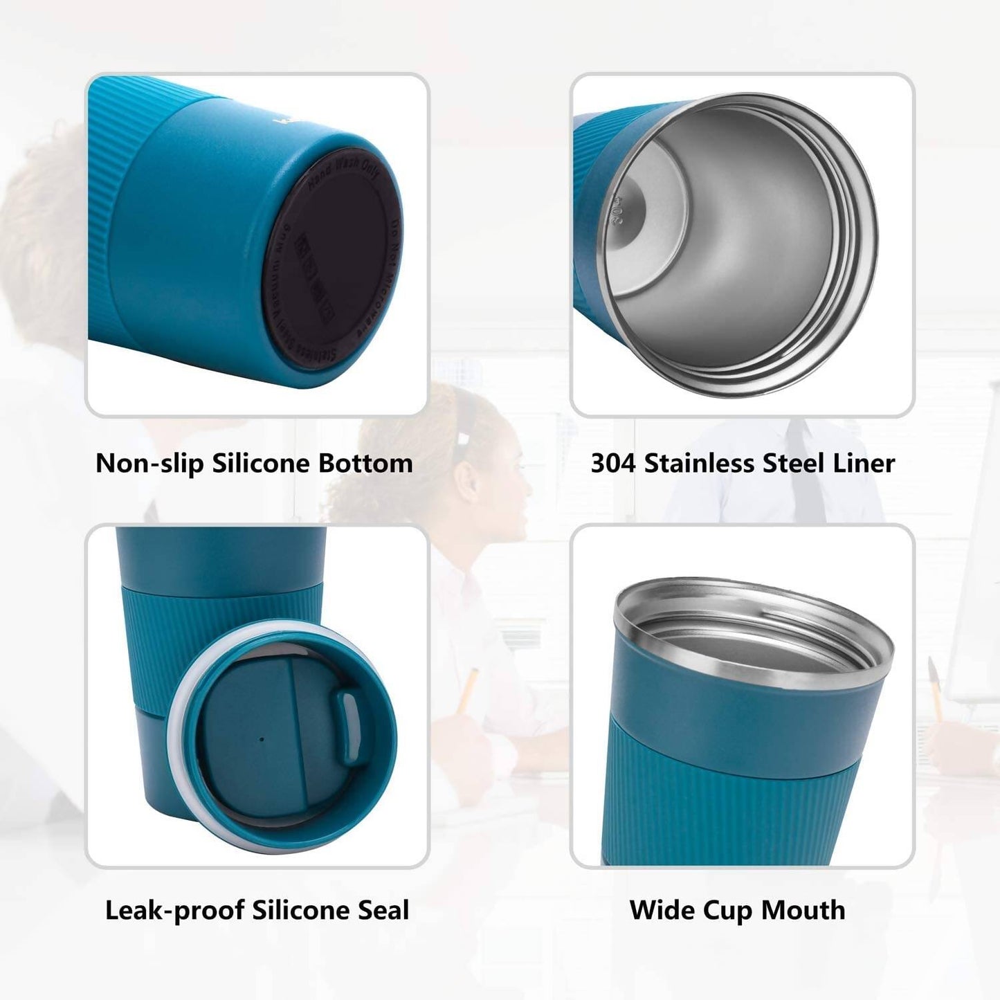 Wosta Insulated Travel Coffee Mug Tumbler 2.0 - 510ml (Blue)