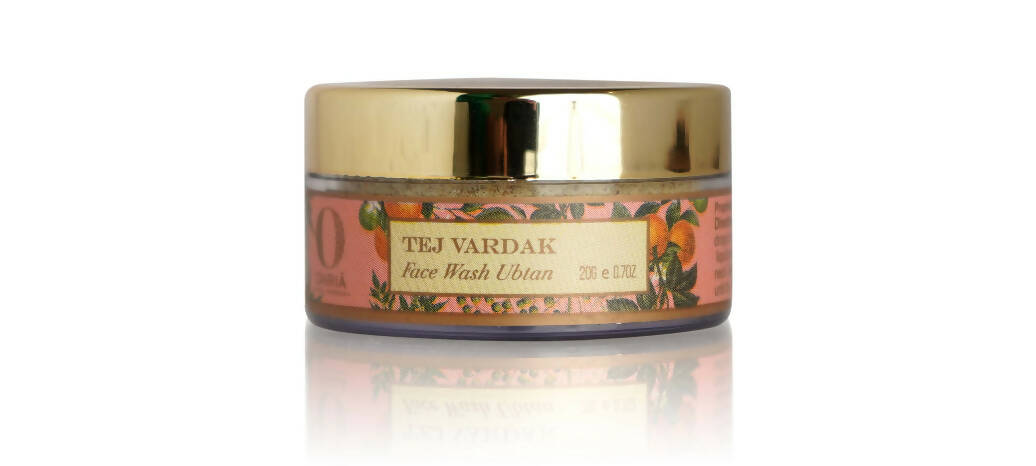 Jar of Tej Yardak Face Wash with a gold lid on a white background