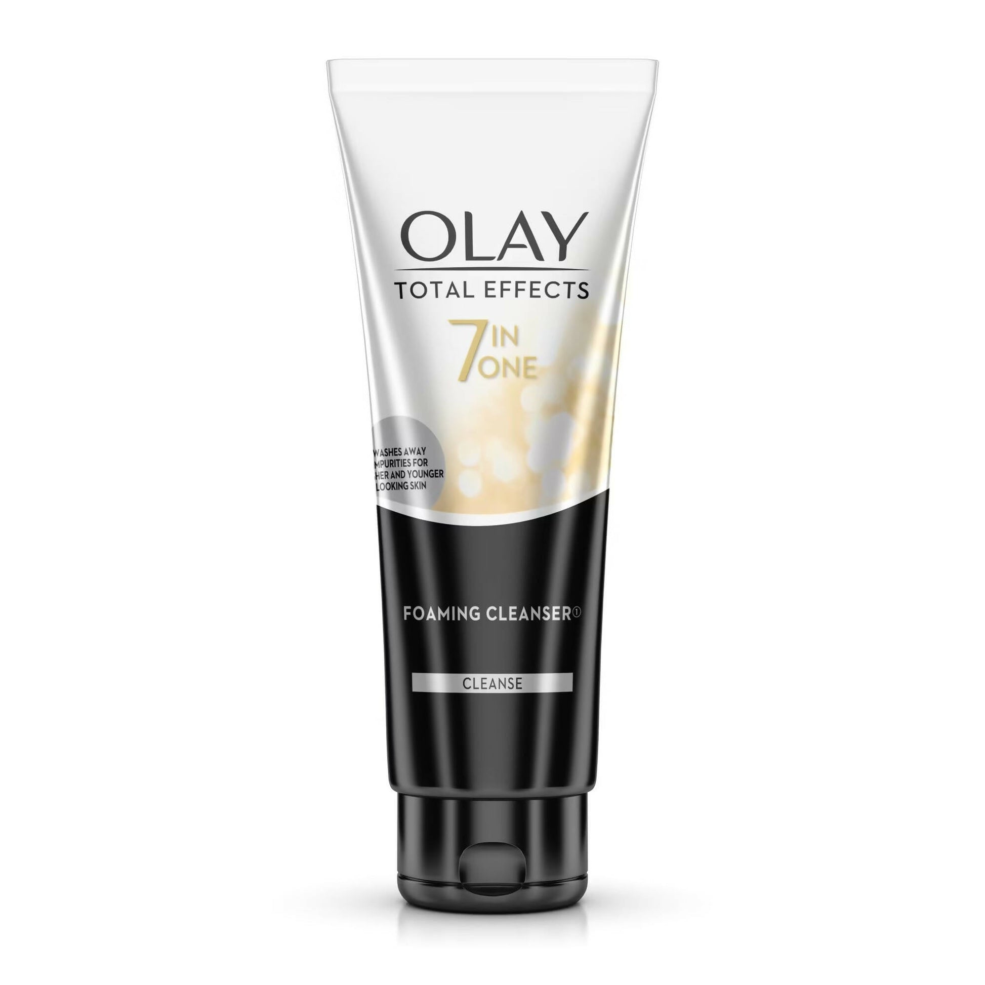 Olay Total Effects foaming cleanser tube on a white background